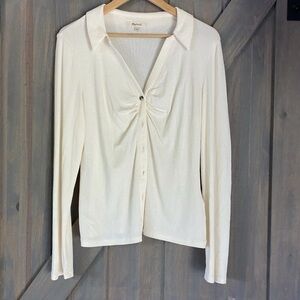 Madewell Cream Button-Up Women's Top